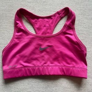 Pink, Nike, racer back sports bra - S
